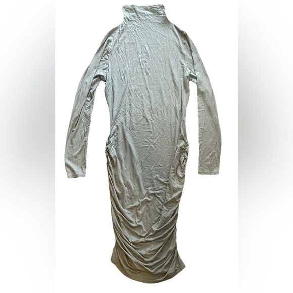 Venus grey ruched mock turtle neck dress - Picture 1 of 2